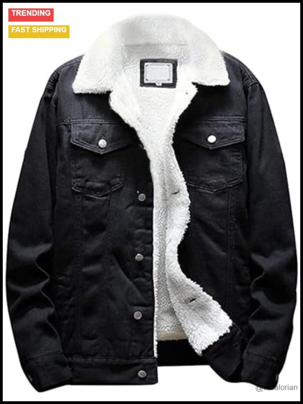 Sherpa Fleece Lined Denim Jacket Warm Winter Trucker Cowboy Jacket